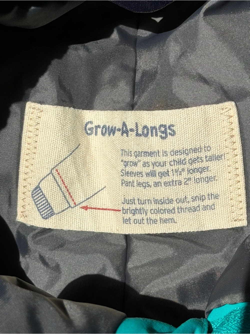 Lands’ End Squall Iron Knee Snow Pants Kids 8 Turquoise Waterproof Ski Winter